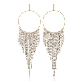 Big long Rhinstone Creux Goutte Dangle Boucles d/'oreilles Chandelier Bohème Bijoux