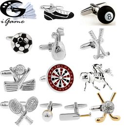 iGame Factory Price Supply Sport accessory Cuff Links Golf Football Tennis Design