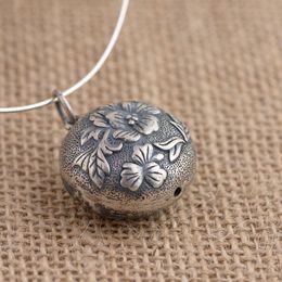 Fashion-Flower Round Pendant 925 Silver Hang Pure Original S925 Thai Silver Pendants Women for Jewelry Making