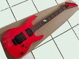 New Arrival Red DE Electric Guitar with Humbucker Pickups,Rosewood Fingerboard with Red Inlays,offering Customised services