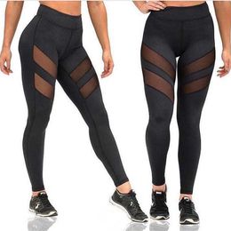 2018 Sexy Mesh Pants Women Plus Size Leggings Women Trousers Gothic Insert Capris Sportswear New Fitness Leggings Black 2xl