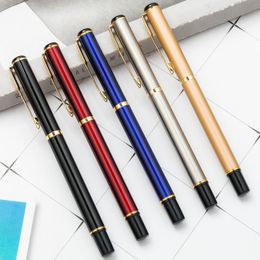 12 Colour Simple Classical Style Business Pen Gold Silver Metal Signature Pen Advertising Writing Gift Teacher Student Ballpoint Pens