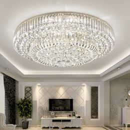 LED Modern Crystal Ceiling Lights Fixture European Shining 3 White Colour Dimmable Ceiling Lamp with Remote Controller Home Indoor Lighting