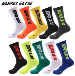 Men's Basketball Socks Elite Alphabet Fluorescence Left and Right Foot Towel Bottom Fission Trend Sports Socks Anti-skid Tide Socks