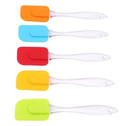 Silicone Non-stick Cake Spatula Heat Resistant Cream Butter Scraper Kitchen Baking Tool Easy to Clean 5 colors for option