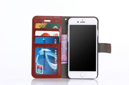 1000PCS PU Leather Wallet Case Cover with Card Slot Flip Cover Shell for iPhone 5s 6 6s 7 8 Plus X Xs Max