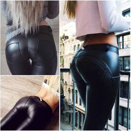 leather look yoga pants