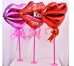 The New Lips Balloon Column Table Centerpieces Aluminum Film Table Float Party Wedding Decoration Supplies Kiss Hot Sales 1 2mxC1