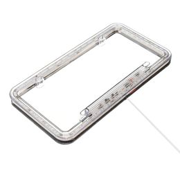 Universal Blue White Red Car 54LED Lighting Acrylic Plastic License Plate Cover Frame298P