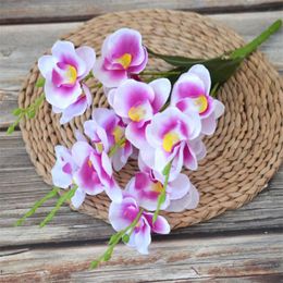 Fake Butterfly Orchid (5 stems/bunch) 17.72" Length Simulation Phalaenopsis for Wedding Home Decorative Artificial Flowers