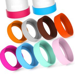 silicone sleeve cover for water bottle cups bottom protection 7-8cm multi colors mats cover for mugs LX5897