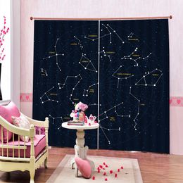 3d Curtain Bedroom Twelve Constellations of Brilliant Starry Sky Decorative Interior Beautiful Blackout Curtains