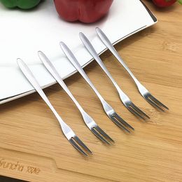 Creative stainless steel fruit fashion sign two-toothed small cake dessert fork wholesale