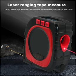 range gauge Australia - 3-in-1 Digital Multi-function Measure Tape Infrared Laser Distance Meter Measuring Tool Range Finder Roll Cord Mode Gauge Tool