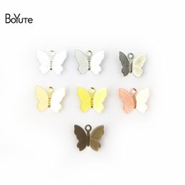 BoYuTe 500 Pieces Lot Metal Brass Stamping 11 13MM Butterfly Charms Diy Hand Made Accessories Parts for Hair Jewellery Making334w