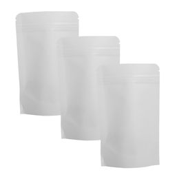 Brand New 10x15cm (4x6") 100PCS White Kraft Paper Ziplock Packing Storage Bag Corner Stand Up Bags With Zipper