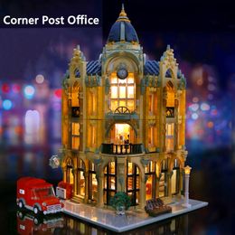 Post Office Corner Building Blocks Streetview Series MouldKing 16010 4030pcs Creator Assembly Bricks Children Education Toys Christmas Birthday Gifts For Kids