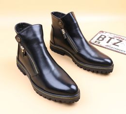 Vintage Plus Ankle Boots Cotton Martin Leather British Snow Boot Autumn Winter Men's Shoes V47 769 967