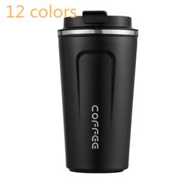 Fedex 12 Colours Coffee mug travel mug cup 380ml 510ml stainless steel reusable insulated vacuum with lid portable mixed Colour