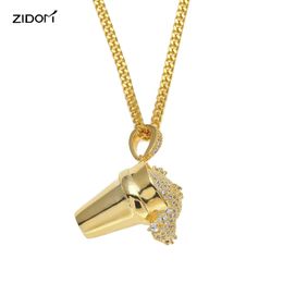 Men Hiphop CZ AAA Zircon cup overflow of drinks pendant necklaces fashion 24inch long cuban chain necklace men hip hop Jewellery