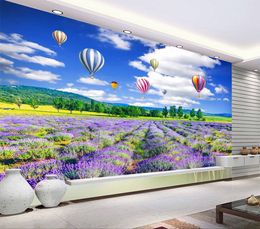 Custom Wallpaper 3D Lavender Flower Sea Beautiful Landscape Painting Living Room Bedroom Background Wall Decoration Wallpaper