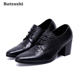 Batzuzhi Italian Type Men Shoes Pointed Toe Black Leather Ankle Boots Men Lace-up Formal Party and Wedding Men's Boots Botas!