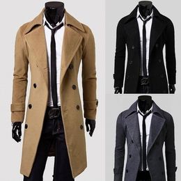 Special Offer Large Size Men'S Wear Slim Fit Double-Sided Duffle Coat Coat Long Double Breasted Overcoat Trench