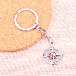 New Keychain 24mm compass Pendants DIY Men Car Key Chain Ring Holder Keyring Souvenir Jewelry Gift