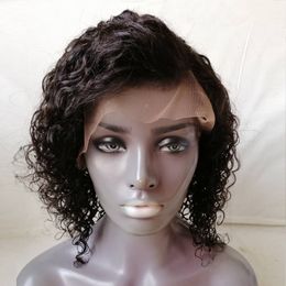 Curly Short Lace Front Wig Brazilian Virgin Hair with Baby Hair Remy Curly Bob Lace Wig Pre Plucked for Black Women 150 Density