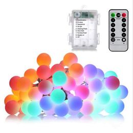 Edison2011 8 Modes 10M 100 LEDs Battery Operated Decoration String Lights Colourful Globe Ball Fairy Lights with Remote Control for Christmas