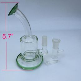 New male joint Mini Glass Bong Water Pipes Pyrex Hookahs wax Oil RigsThick Recycler Bubbler for Smoking with glass bowl