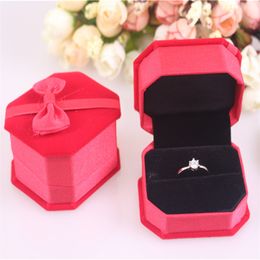 High Quality Wholesale 12pcs/lot 5.5*5*4cm Velvet Jewelry Ring Display Earring Storage Box Red Wedding Ring Gift Box