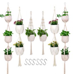 Macrame Hanging Planter Different Designs Handmade Wall Macrame Plant Hanger Flower Pot Basket Holder Modern Boho Home Decor