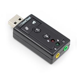 7.1 External USB Sound Card 3.5mm Headphone Audio Adapter Micphone For Mac Win Compter Android Linux