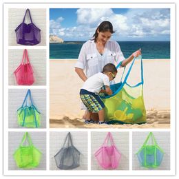 Large Mesh Beach Bag Tote Kids Shell Collector Toys Storage Bags Boys Girls Children Mesh Handbag Sand Bag Sandboxes Backpack 45*30cm D3302