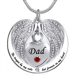 Unisex No Longer by My Side But Forever in My Heart Dad Cremation Ashes Urn Pendant Stainless Steel waterproof Necklace