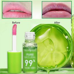 Nutritious Protect Lips Liquid Lipgloss Women Aloe Vera Plant Transparent Natural Lip Gloss Moisturiser Glossy Makeup Make Up