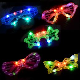 LED Light Decor Glasses Plastic Glow LED Glasses Light Up Toy Kids Party Celebration Neon SHow Christmas festival decorations