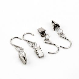 Curtain Clips S Hooks Curtain Rings Clamps Movable Clips for Window Stainless Steel