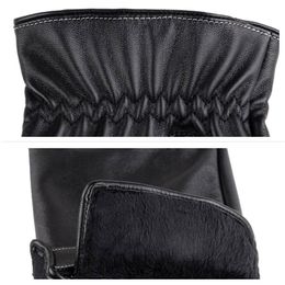 Fashion- Gloves PU Leather Gloves Autumn And Winter Simulation PU Plus Thickened Fashion Winter Driving