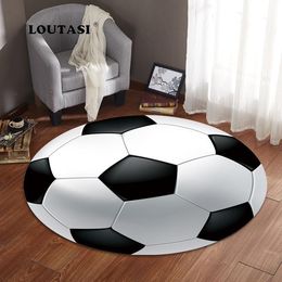 Loutasi Soft Anti Slip Ball Round Carpet Computer Chair Pad Football Basketball Living Room Mat Children Bedroom Rugs Home Decor
