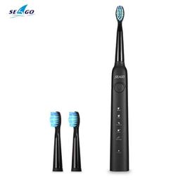 SEAGO SG-949 Electric Sonic Toothbrush USB Charging Waterproof Electric Toothbrush with 3 Brush Heads Smart Timer Toothbrush new