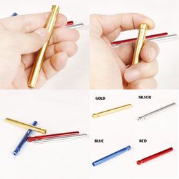 New One Hitter Smoking Pipe 82mm Length Dugout Pipe Built-in Spring Design Easy Clean Aluminium Alloy Metal Snuff Snorter