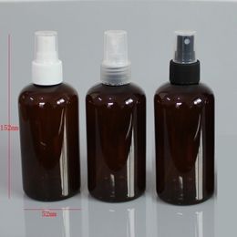 220ml X 30 empty round brown color spray pump plastic bottles 220cc cosmetic container toilet water PET bottles spray
