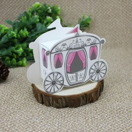 Wholesale 1000pcs DIY Cute Enchanted Carriage Favour Boxes wedding candy box sweet sugar box wedding party