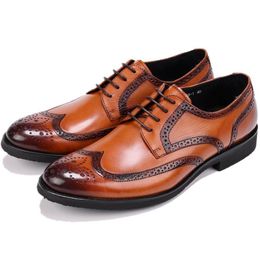 Fashion Black / Brown / Tan Oxfords Prom Shoes Mens Dress Shoes Genuine Leather Business Shoes
