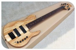 5 Strings No Frets Active Circuit Neck-thru-body Electric Bass Guitar with Black Hardware,Rosewood Fingerboard,Can be customized