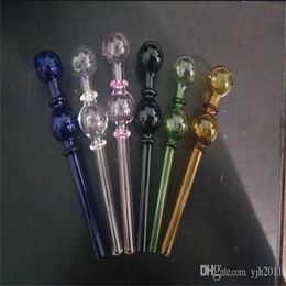 Color two wheel double foam glass direct fired pot Glass Bbong Wwater Pipe Titanium nail grinder, Glass Bubblers For Smoking Pipe Mix Colors