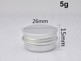 5ml Aluminium Balm Tins Pot Jar 5g Cosmetic Lip Balm Gloss Candle Packaging Containers With Screw Thread