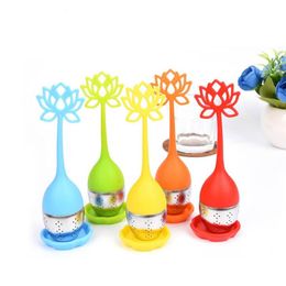 Lotus Tea Infuser Philtre Silicone Tea Strainer Teapot For Loose Leaf Herbal Spice Philtre Kitchen Tool Free Shipping LX1708